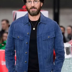 Chris Evans Red One Movie Event Suede Leather Jacket