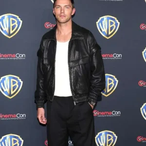 Nicholas Hoult Superman 2025 Black Leather Jacket