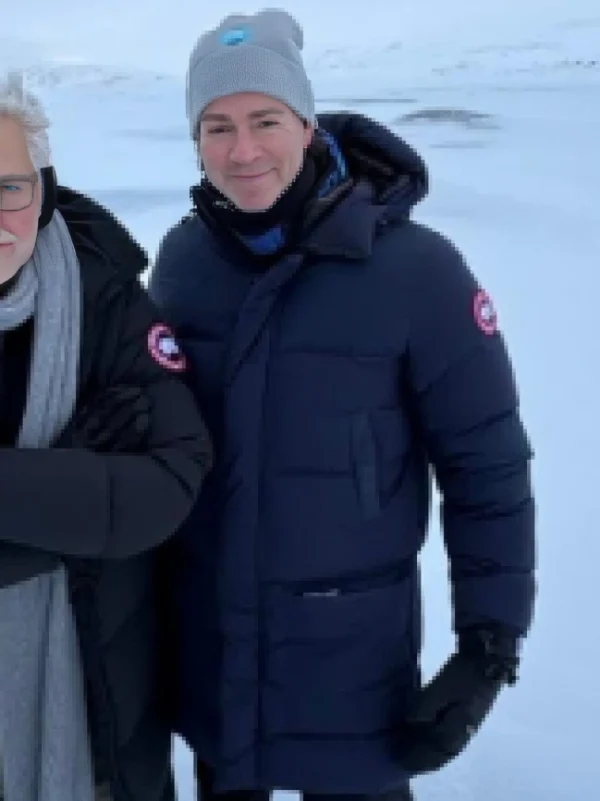 Superman 2025 peter safran puffer coat front view