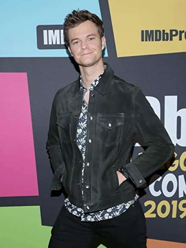 Model wearing the boys jack quaid jacket