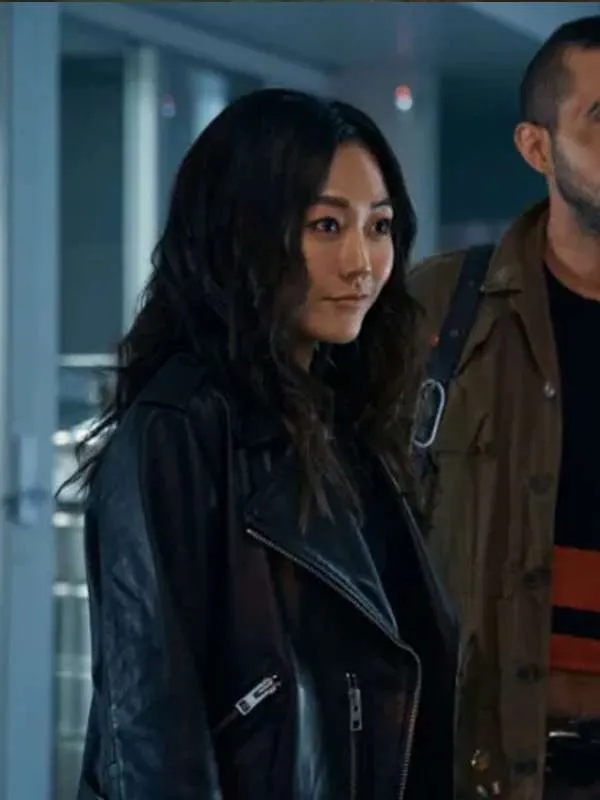 The boys s03 kimiko miyashiro black leather jacket side view