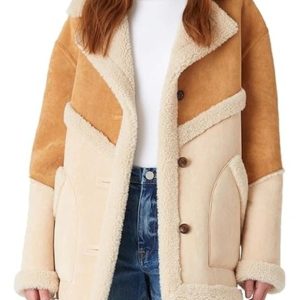 The Today Show 2025 Jenna Hager Suede Sherpa Coat