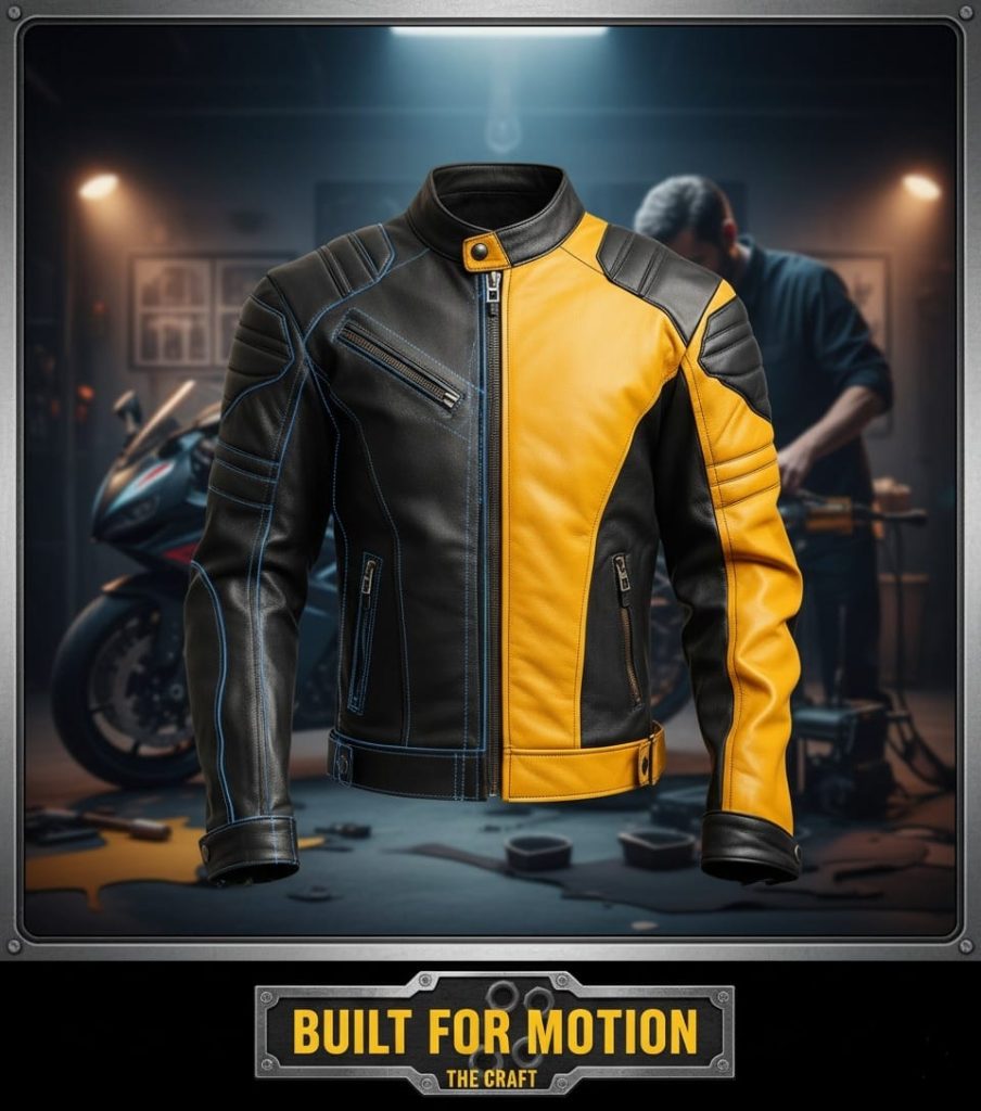 The Craft Behind the Black and Yellow Leather Biker Jacket
