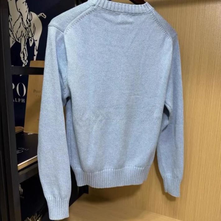 Ralph Lauren Sky Blue Polo Bear Knit Sweater